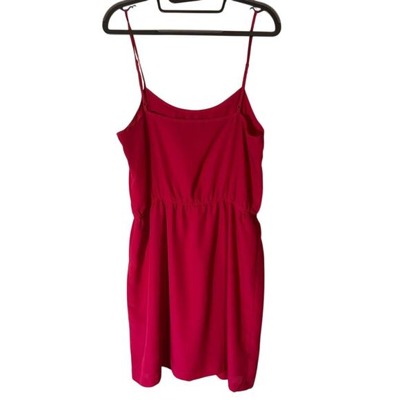 Forever 21 Dark Pink Mini Dress‎ w/ a Ruffle Top Adjustable Straps Women’s Large - Picture 3 of 5